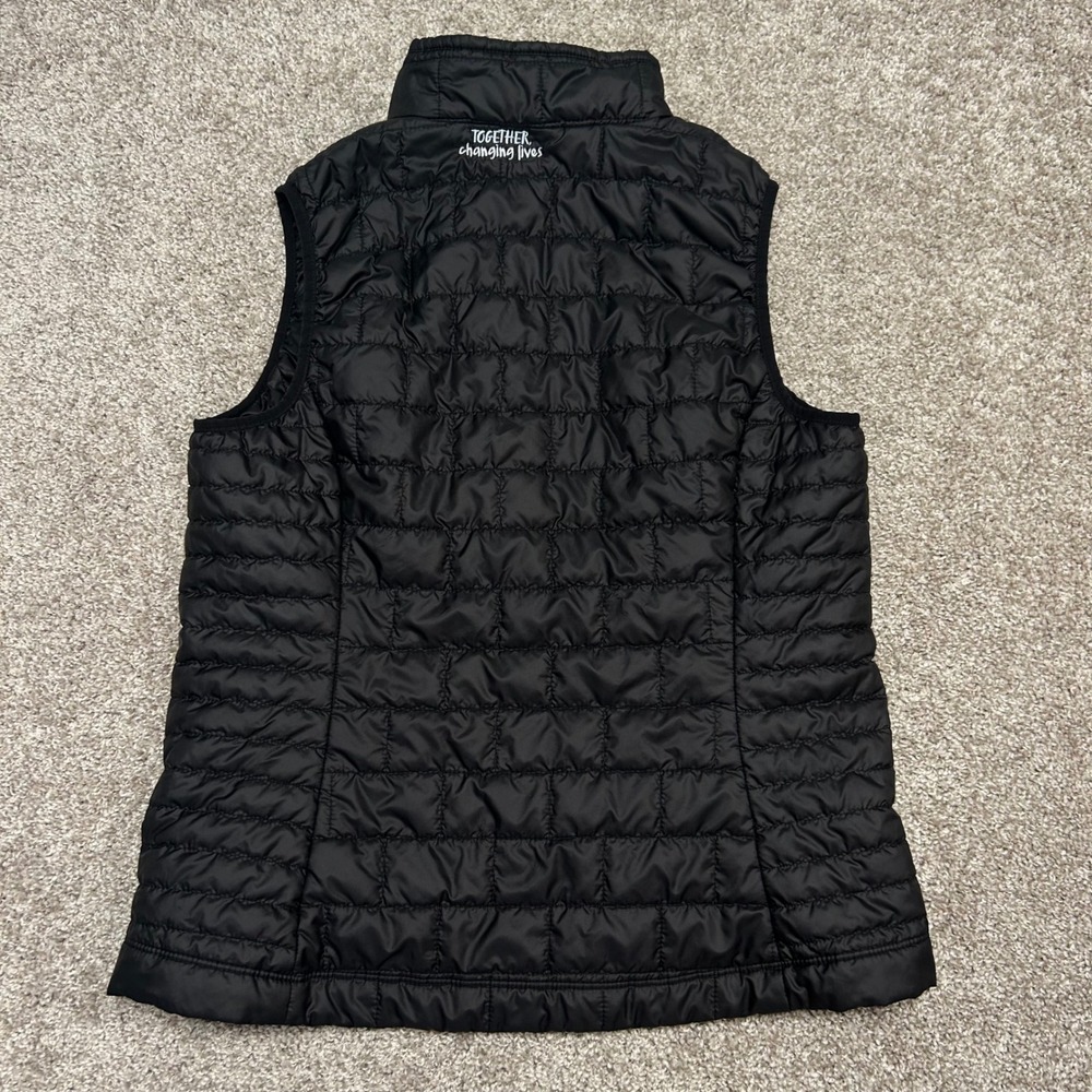 Patagonia Nano Puff Vest Women Size Large LOGO Black Quilted Primaloft Full Zip - Picture 10 of 10